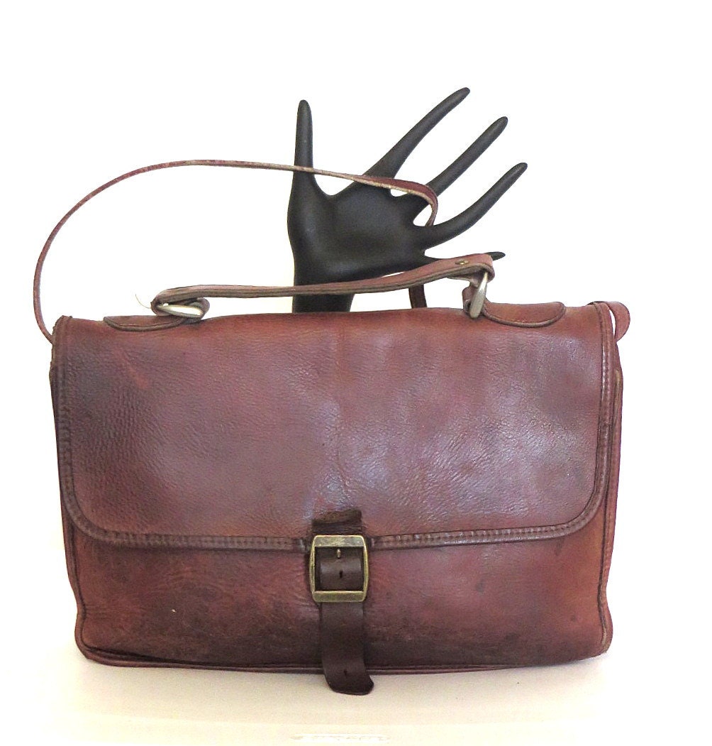 Vintage Brown Distressed Leather Urban Saddle Bag Satchel