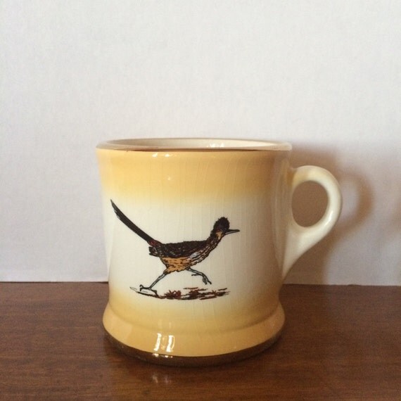 Items similar to Imperial Pottery Roadrunner Mug, Joplin Missouri