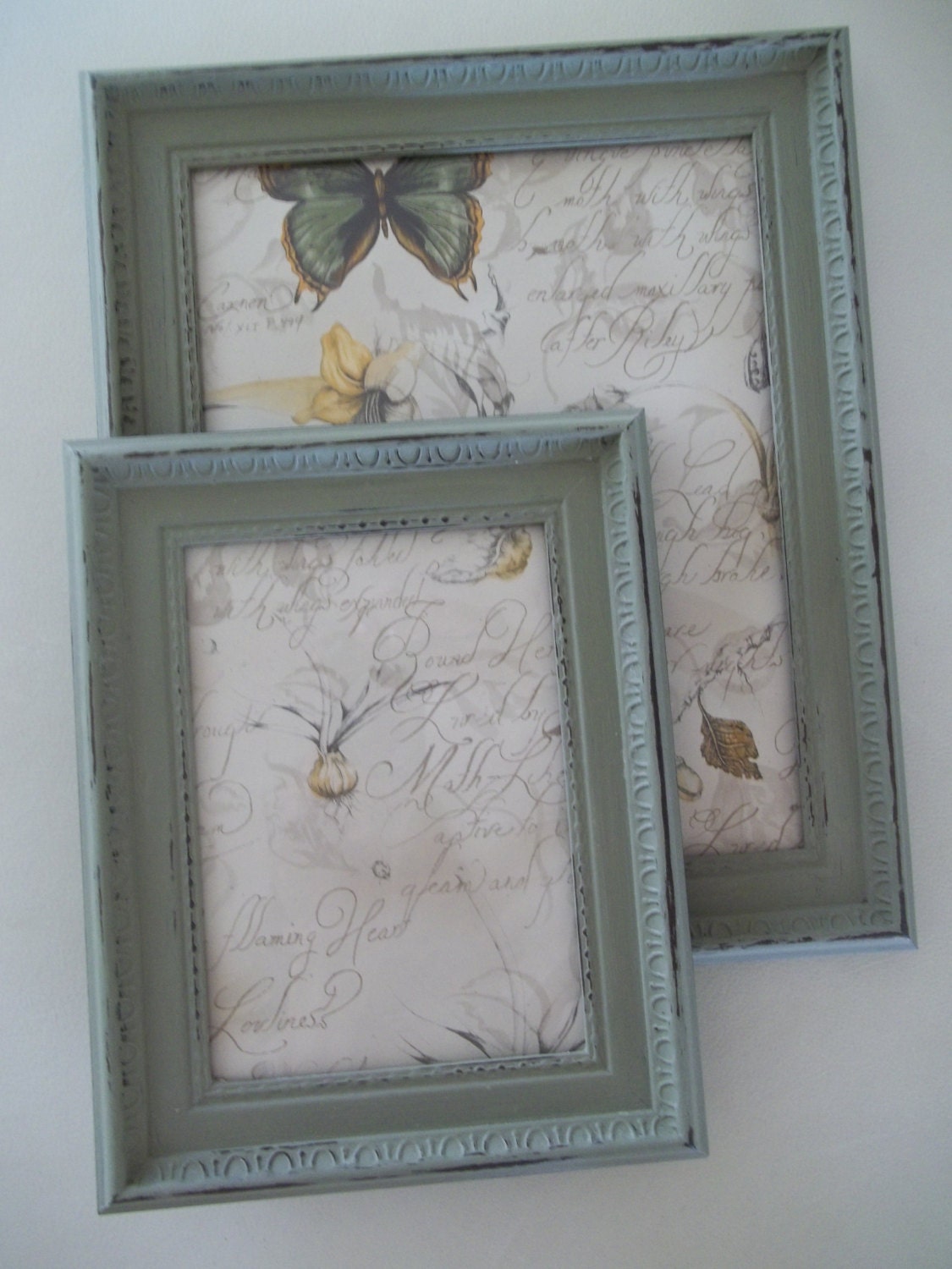 Annie Sloan Chalk Paint Picture Frame Set of 2 Sage Green 8 x