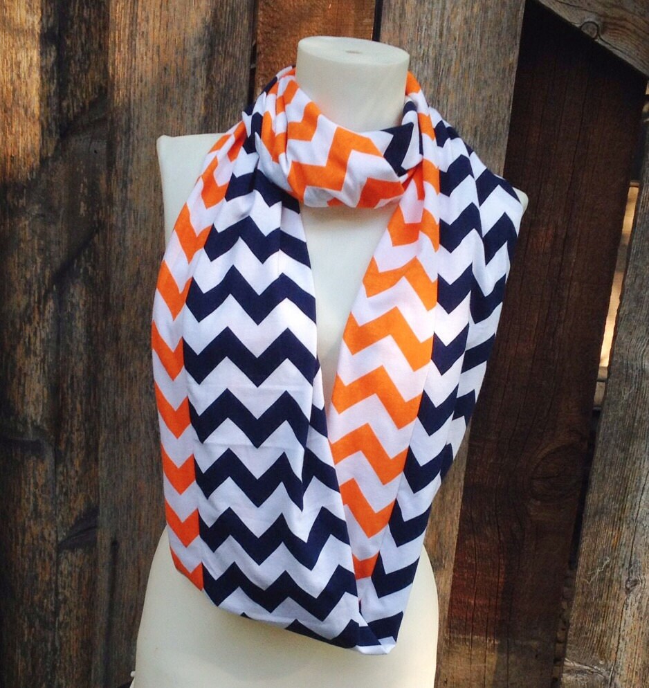 Broncos's Scarves Orange & Navy Chevron Scarf Fall