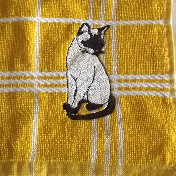 Cat Embroidered Tea /Dish Towel