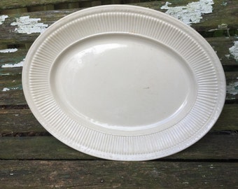 Vintage Creamy Ivory White SHENANGO CHINA Oval Platter