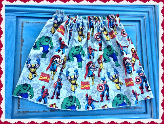 Girls Marvel skirt Comics Super Hero Spider by BlossomBlueBoutique