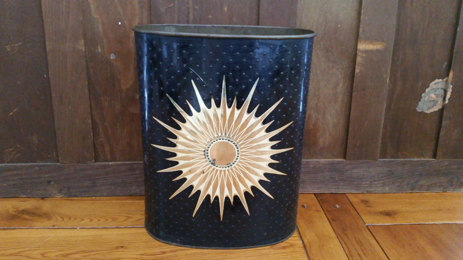 Vintage Metal Mid Century Starburst Trash Can Waste Basket – Haute Juice