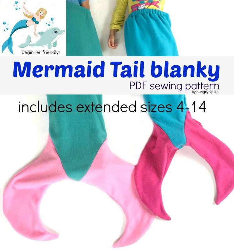 PDF sewing pattern download Mermaid Tail Blanket by hungryhippie