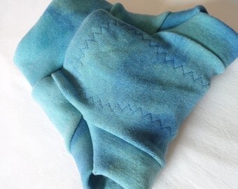 Newborn Wool Interlock Pull On Two Layer Diaper Cover Green and Blue Ocean by Soothe Baby