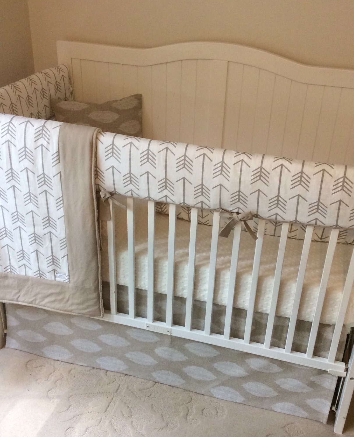 Baby Bedding Crib Bedding Set Taupe White Cream Arrows