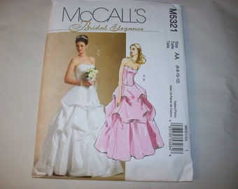 New McCall's Bridal Gown Pattern, M5321 (AA) (6-8-10-12) (Free US Shipping)