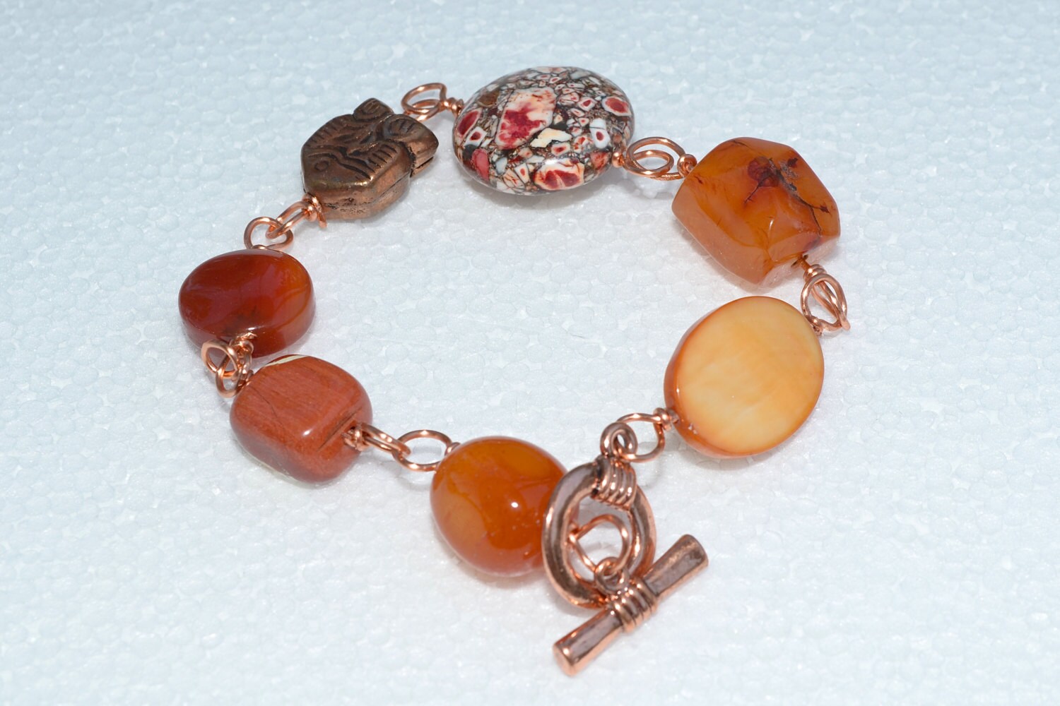 Copper Gemstone Bracelet by LaPalomaCrafts on Etsy