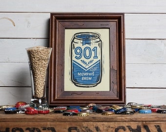 901 Memphis Brew - Block Print