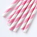 50 Pink Striped Straws - Pink and White Striped Paper Straws - Birthday, Baby Shower Decor