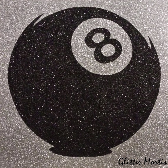 Items similar to 8 Ball Rockabilly Glitter Stencil Art Wall Decor on Etsy