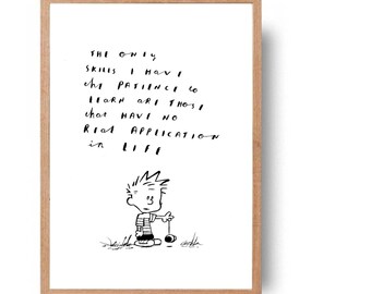 Calvin and Hobbes funny Calvin quote - hand written, hand drawn - original art (not print)