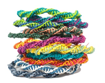 DIY Kit: Paperyarn Friendship Bracelets - Fun and Easy - Personalize - Choose 4 colors - Great Gift - DIY, Crafts, Kids