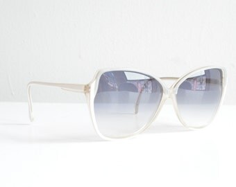 SALE / Vintage 1980s LUXOTICA designer sunglasses w/white frames