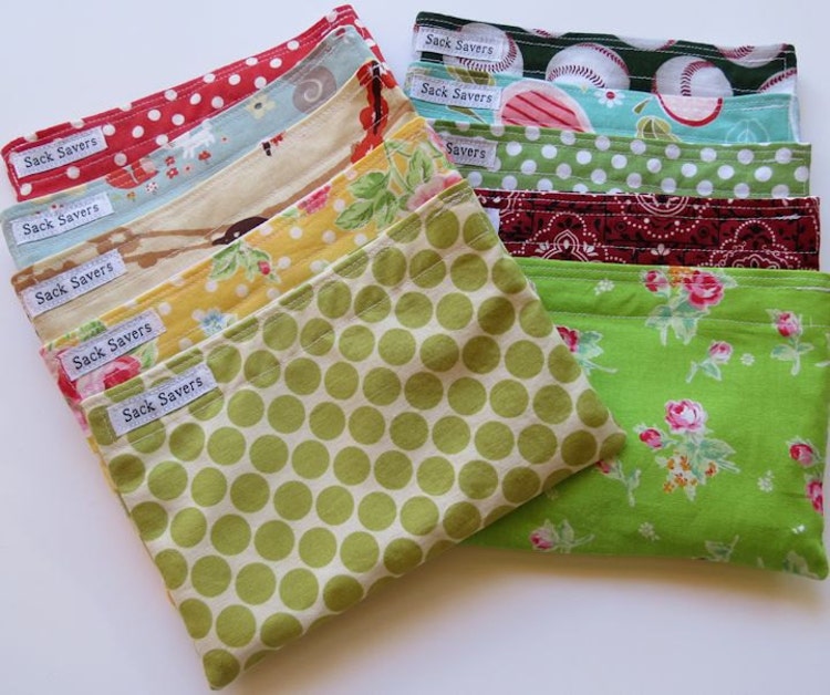 Reusable Snack Bags Any Four You Choose Fabric Eco by sacksavers