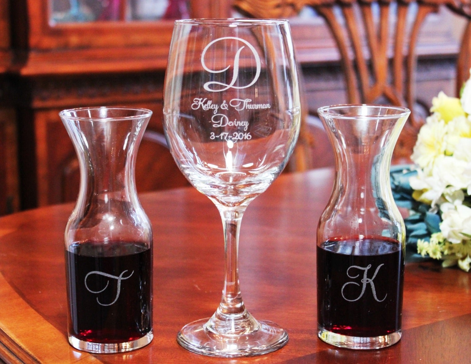 Personalized Engraved Wine Ceremony Set Wedding Wine Ceremony