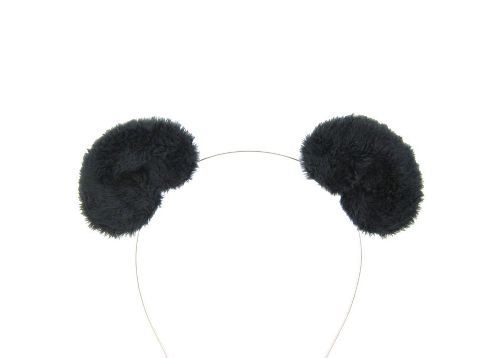 Panda Bear Ears Hair Clips Costume Accessory Fluffy Plush Bear