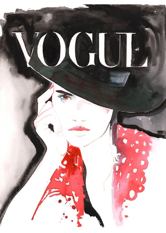 Vogue Cover Art Archival Print Watercolour Fashion