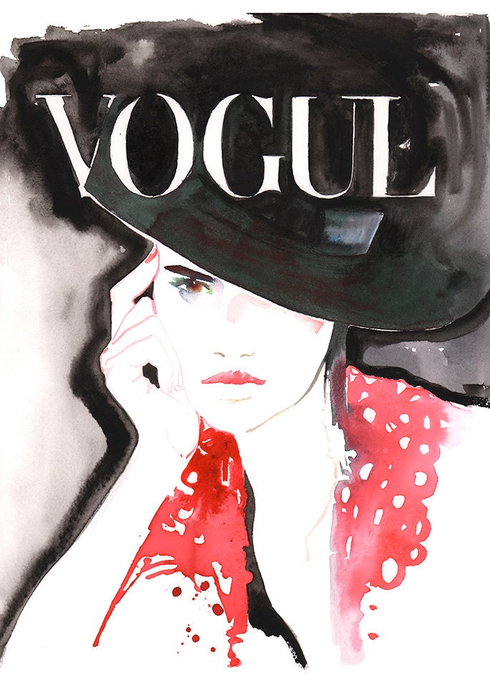 Vogue Cover Art Archival Print Watercolour Fashion