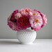 Vintage Fenton Hobnail Milk Glass Vase -- Large and Round White Vase for Flowers