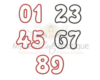 Applique Numbers Embroidery Design - Embroidery Applique Numbers - 8 sizes - Instant Download