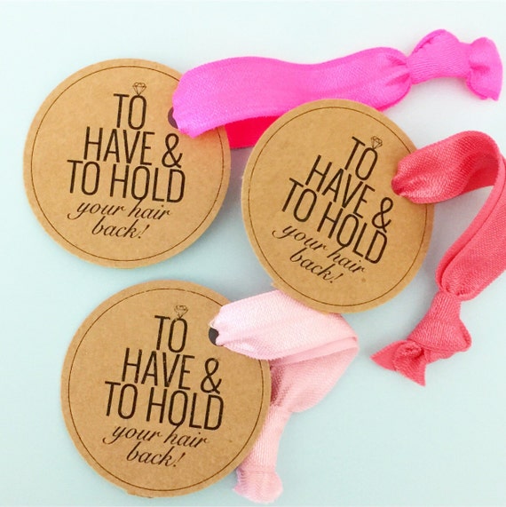 Single Round Bachelorette Party Favor Hair Ties