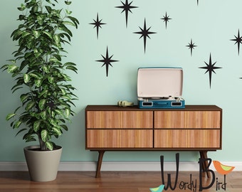 Retro starbursts vinyl wall decals, confetti stars - nursery decor - Gold star decals