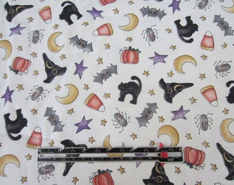 Halloween Fabric. Dianna Marcum for Marcus Brothers Textile Halloween Fabric. Witch Hats, Spiders, Pumpkin more. BTY