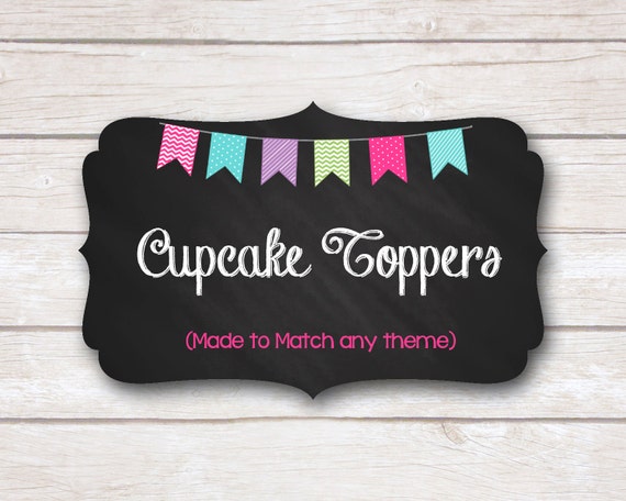 Cupcake Toppers. Made to Match. Party Printable. Il_570xn