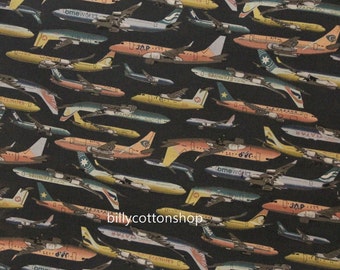 w270 - airplanes fabrics- cotton linen fabrics - Half Yard ( 2 colors to choose )