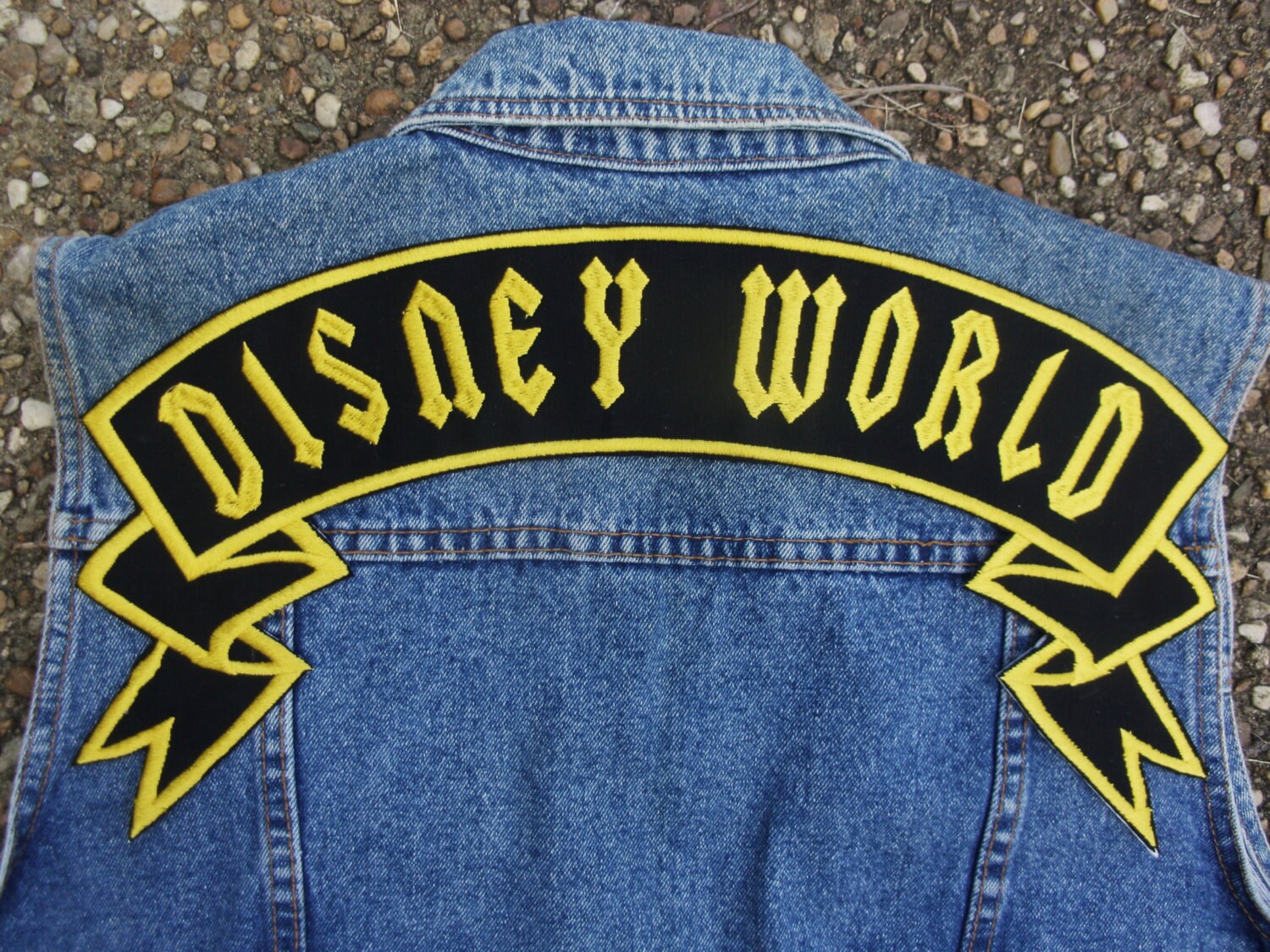 Embroidered large Disney World or custom banner patch for back