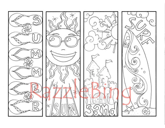 DIY Bookmark Printable Coloring Page-Zentangle inspired