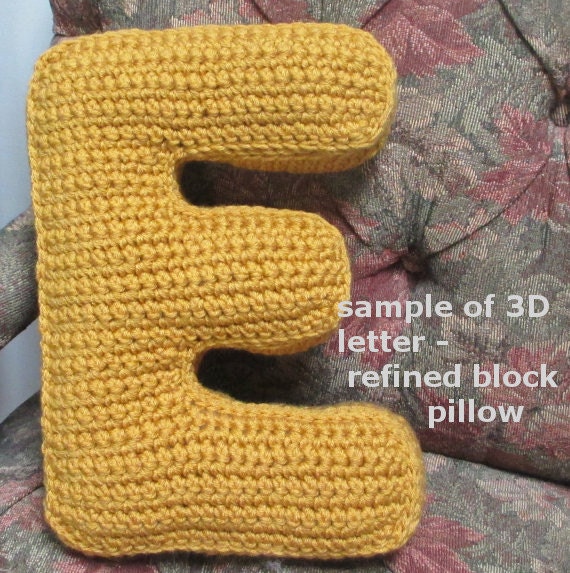 Crochet Alphabet Pattern Letter K 3D Accent Pillow ...