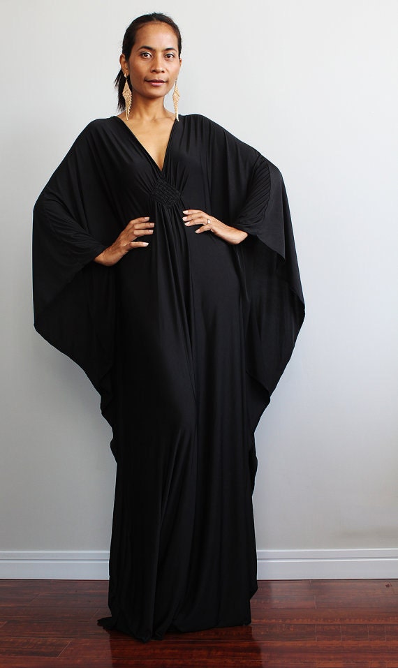  Black Maxi Dress Kaftan Kimono Butterfly Dress Funky by 