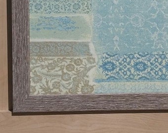 Blue and brown fabric magnetic board