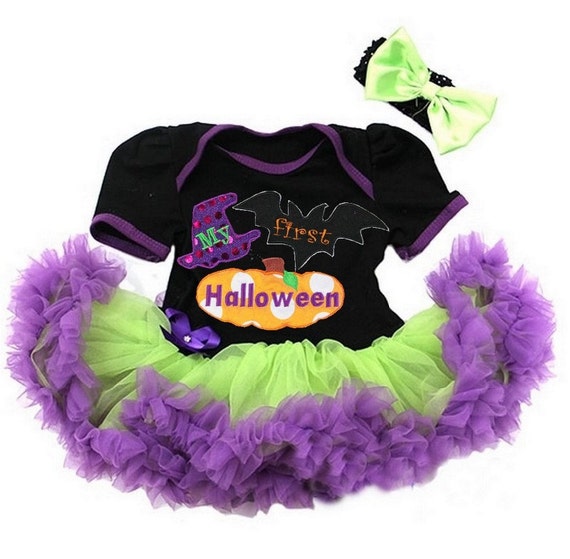 Items similar to FISRT halloween custome baby girl outfit, Short Sleeve