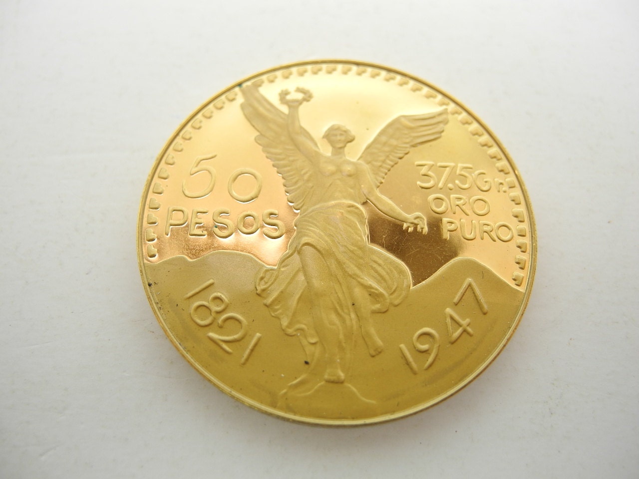 Mexican 50 Pesos Gold 1821 1947 Gold Plated Coin Copy