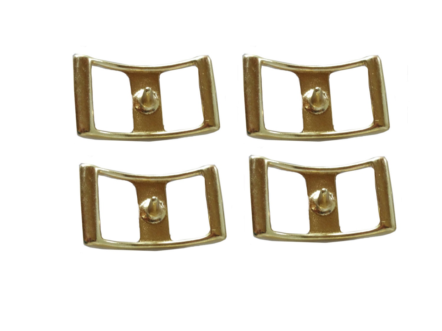 Set of 4 Solid Brass Conway Buckles Horse Tack Belts Reins Tie