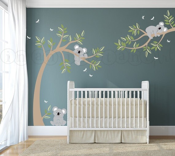 Koala Wall Decal Koala Bears in Tree with by InAnInstantArt