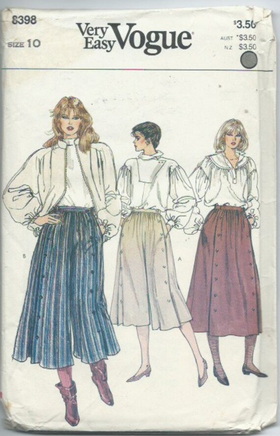 Vintage Misses' Culottes and Skirt 'Gaucho Style' by lavenderskye