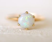 1800's Antique Victorian Opal ring / 10k yellow gold / October ...