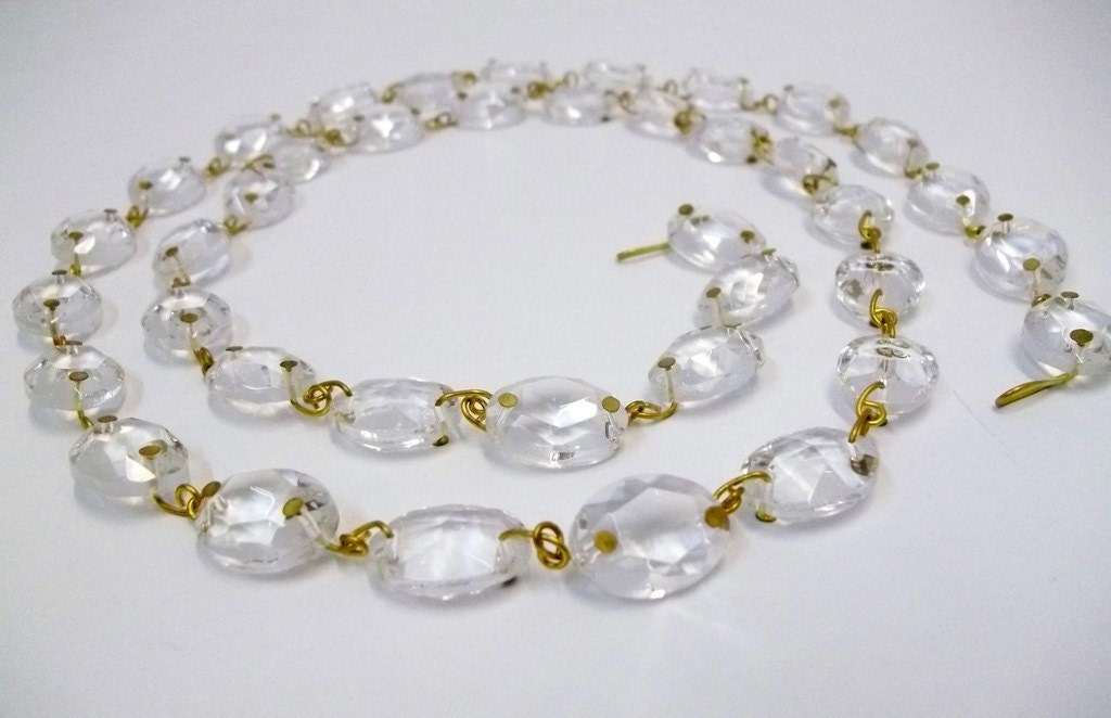 Excellent Quality Oval Glass Chandelier Crystal Chain Oval