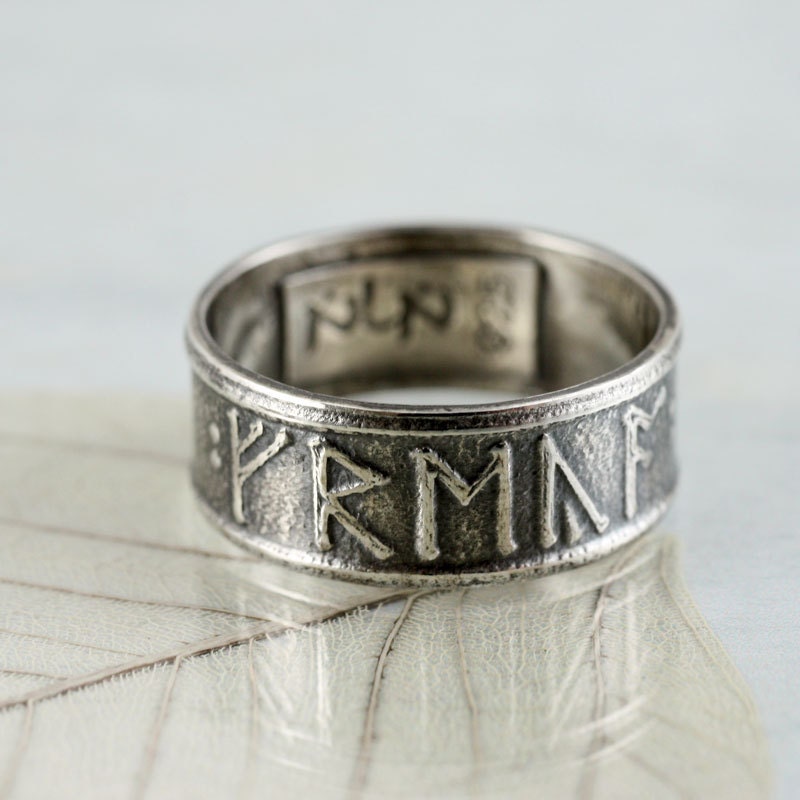 18carat gold runic wedding rings