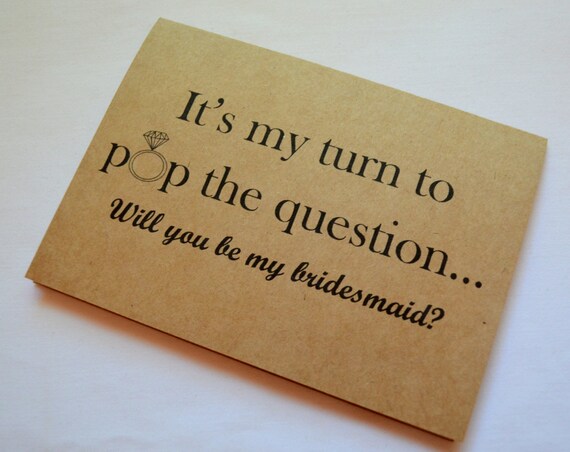 Will you be my bridesmaid cards POP THE QUESTION bridesmaid proposal cards maid of honor matron of honor wedding party kraft card funny card