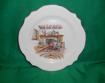 One (1), 7 1/8" Salad Plate, from Homer Laughlin, in the Colonial Kitchen (Virginia Rose) Pattern.
