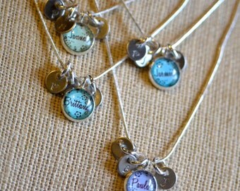 4 best friend necklaces 4 friendship necklace, personalized name friendship necklaces