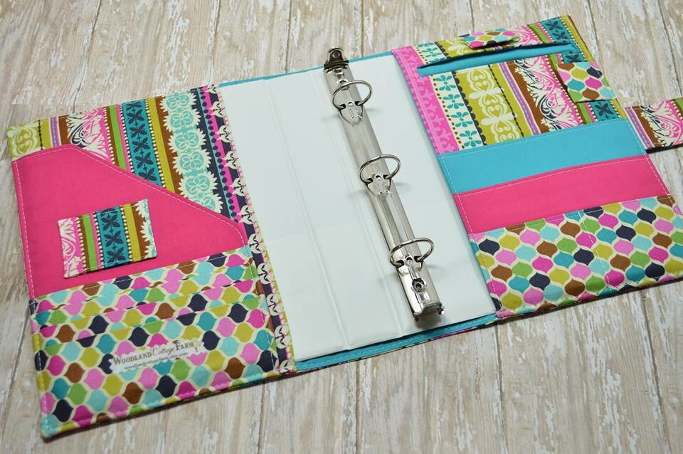 3 Ring Binder Cover in Eclectic Stripe fabric h2