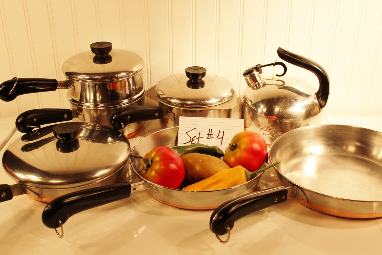 Vintage Revere Ware Stainless Steel Cookware Pots Pans Lids