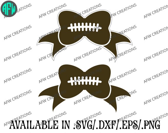 Download Football Bow SVG DXF EPS Digital Cut Files by AFWifeCreations